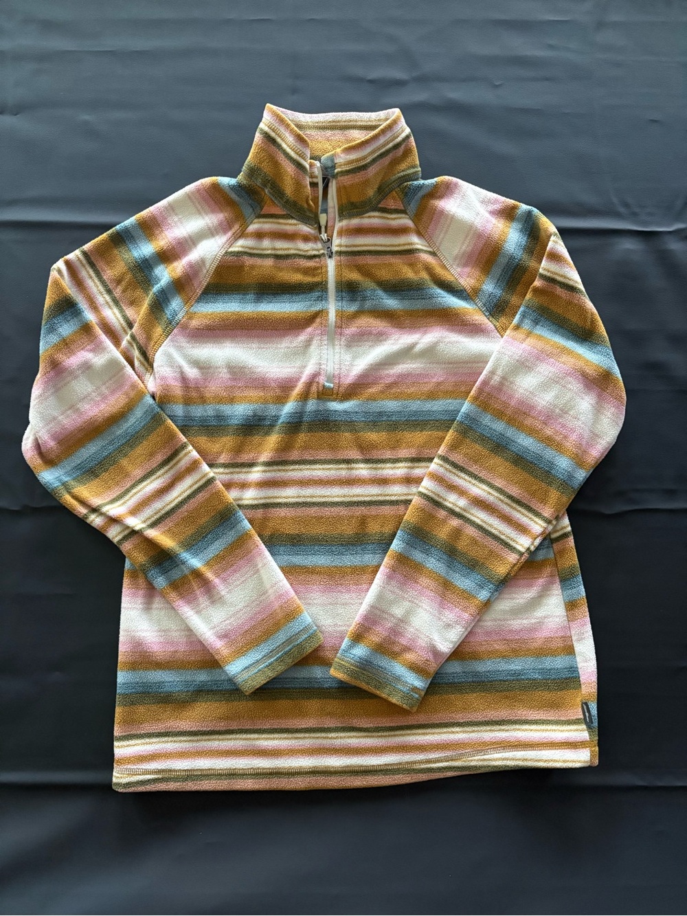 Eddie Bauer Striped Half-Zip Pullover in Mustard, Pink & Blue